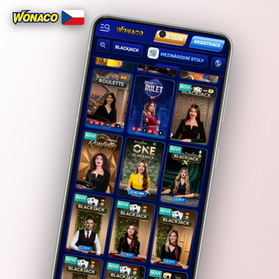 Wonaco Casino přijímá vklady v české koruně CZK pro české hráče