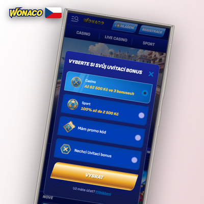 Wonaco Casino CZ registrace e-mailem – ikona obálky s potvrzením doručení