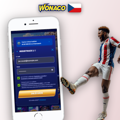 Wonaco Casino registrace – rychlý formulář na mobilu i desktopu