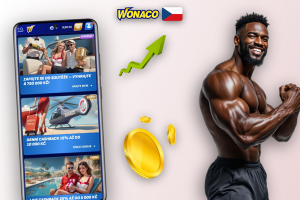 Registrační formulář Wonaco Casino se zvýrazněným polem pro promo kód CZWONA100