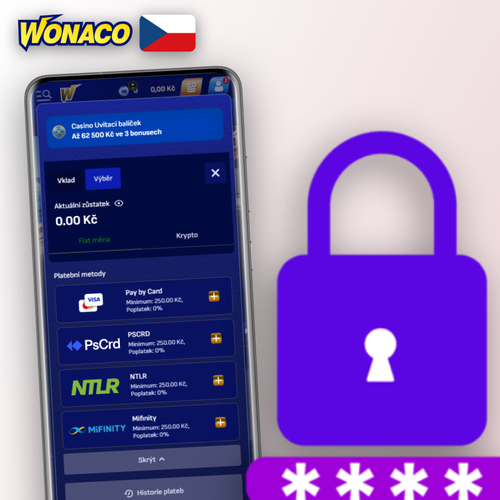 Wonaco Casino vklad bez skrytých poplatků – karty, e-peněženky a krypto na jednom místě